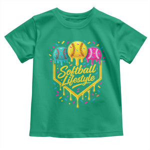 Softball Drip Toddler T Shirt Ice Cream Sprinkles Softball Life Style TS10 Irish Green Print Your Wear