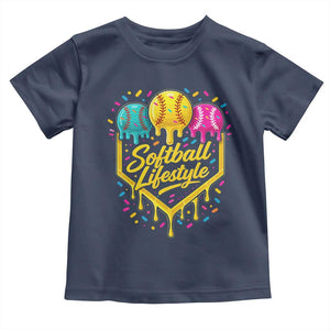 Softball Drip Toddler T Shirt Ice Cream Sprinkles Softball Life Style TS10 Navy Print Your Wear