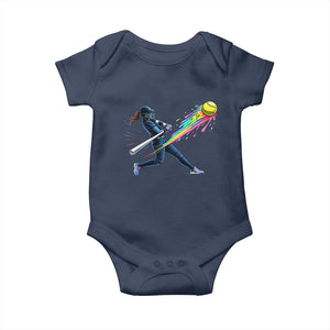 Softball Player Drip Baby Onesie TS10 Navy Print Your Wear