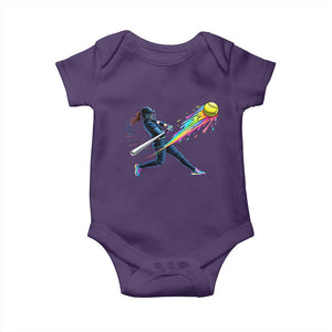 Softball Player Drip Baby Onesie TS10 Purple Print Your Wear
