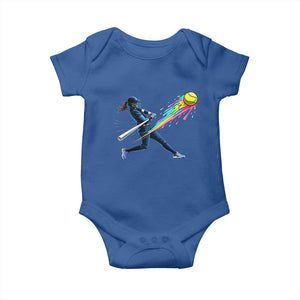 Softball Player Drip Baby Onesie TS10 Royal Blue Print Your Wear