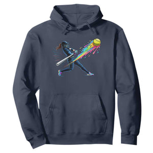 Softball Player Drip Hoodie TS10 Navy Print Your Wear
