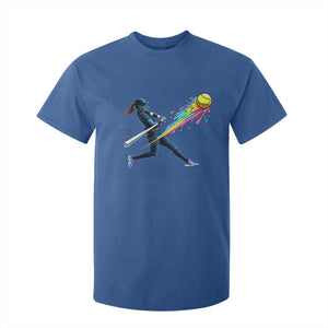 Softball Player Drip T Shirt For Kid TS10 Royal Blue Print Your Wear