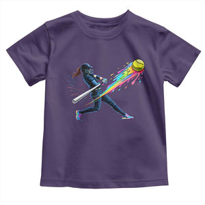 Softball Player Drip Toddler T Shirt TS10 Purple Print Your Wear