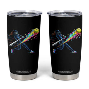 Softball Player Drip Tumbler Cup TS10 Black Print Your Wear