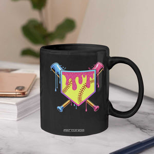 Softball Drip Coffee Mug Ice Cream Drip Youth Girls Softball Sport TS10 Print Your Wear