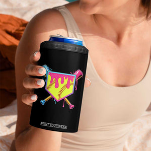 Softball Drip 4 in 1 Can Cooler Tumbler Ice Cream Drip Youth Girls Softball Sport TS10 Print Your Wear