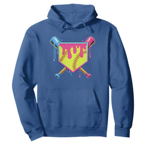 Softball Drip Hoodie Ice Cream Drip Youth Girls Softball Sport TS10 Royal Blue Print Your Wear