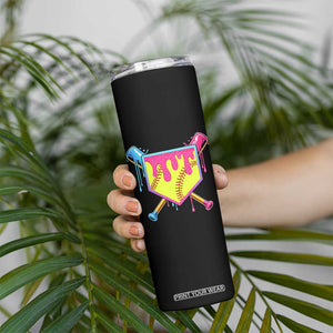 Softball Drip Skinny Tumbler Ice Cream Drip Youth Girls Softball Sport TS10 Print Your Wear
