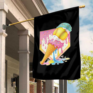 Softball Drip Garden Flag Cute Softball Girls Ice Cream Drip Game Day TS10 Print Your Wear