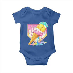 Softball Drip Baby Onesie Cute Softball Girls Ice Cream Drip Game Day TS10 Royal Blue Print Your Wear