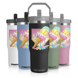 Softball Drip Flip Straw Tumbler Cute Softball Girls Ice Cream Drip Game Day TS10 Print Your Wear