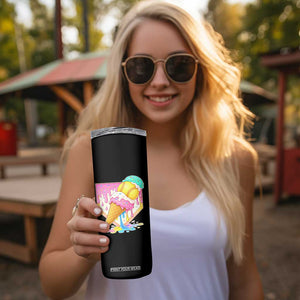 Softball Drip Skinny Tumbler Cute Softball Girls Ice Cream Drip Game Day TS10 Print Your Wear
