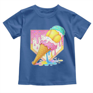 Softball Drip Toddler T Shirt Cute Softball Girls Ice Cream Drip Game Day TS10 Royal Blue Print Your Wear