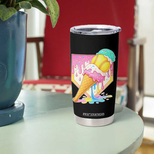 Softball Drip Tumbler Cup Cute Softball Girls Ice Cream Drip Game Day TS10 Print Your Wear