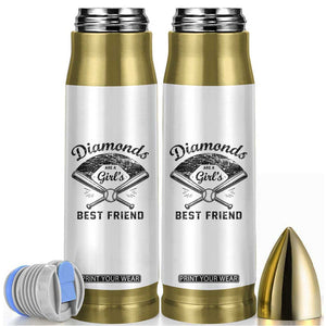 Softball Mom Gift Bullet Tumbler Diamonds Are A Girls Best Friend TS10 White Print Your Wear