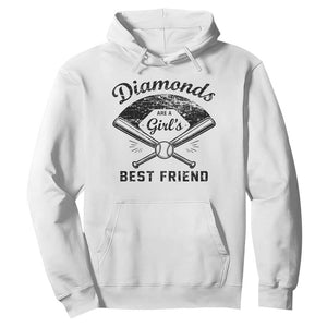 Softball Mom Gift Hoodie Diamonds Are A Girls Best Friend TS10 White Print Your Wear
