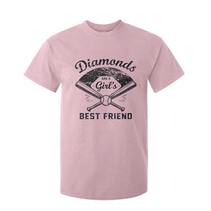 Softball Mom Gift T Shirt For Kid Diamonds Are A Girls Best Friend TS10 Light Pink Print Your Wear
