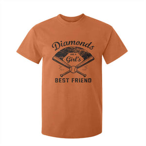 Softball Mom Gift T Shirt For Kid Diamonds Are A Girls Best Friend TS10 Orange Print Your Wear