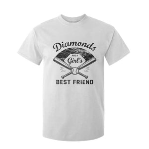 Softball Mom Gift T Shirt For Kid Diamonds Are A Girls Best Friend TS10 White Print Your Wear