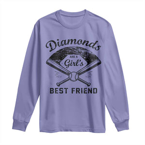 Softball Mom Gift Long Sleeve Shirt Diamonds Are A Girls Best Friend TS10 Violet Print Your Wear