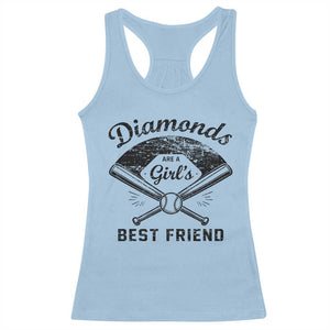Softball Mom Gift Racerback Tank Top Diamonds Are A Girls Best Friend TS10 Light Blue Print Your Wear