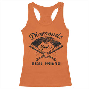 Softball Mom Gift Racerback Tank Top Diamonds Are A Girls Best Friend TS10 Orange Print Your Wear