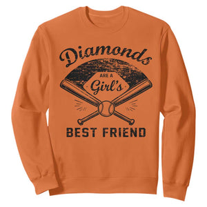Softball Mom Gift Sweatshirt Diamonds Are A Girls Best Friend TS10 Orange Print Your Wear