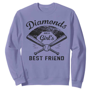 Softball Mom Gift Sweatshirt Diamonds Are A Girls Best Friend TS10 Violet Print Your Wear