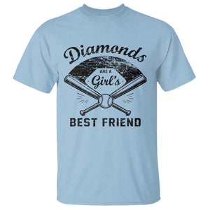 Softball Mom Gift T Shirt Diamonds Are A Girls Best Friend TS10 Light Blue Print Your Wear
