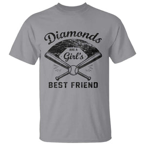 Softball Mom Gift T Shirt Diamonds Are A Girls Best Friend TS10 Sport Gray Print Your Wear