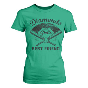 Softball Mom Gift T Shirt For Women Diamonds Are A Girls Best Friend TS10 Irish Green Print Your Wear