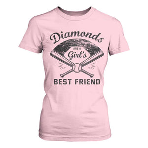 Softball Mom Gift T Shirt For Women Diamonds Are A Girls Best Friend TS10 Light Pink Print Your Wear