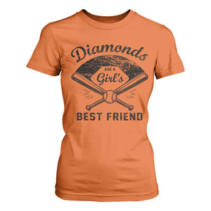 Softball Mom Gift T Shirt For Women Diamonds Are A Girls Best Friend TS10 Orange Print Your Wear