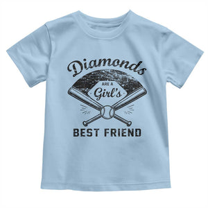Softball Mom Gift Toddler T Shirt Diamonds Are A Girls Best Friend TS10 Light Blue Print Your Wear