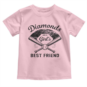 Softball Mom Gift Toddler T Shirt Diamonds Are A Girls Best Friend TS10 Light Pink Print Your Wear