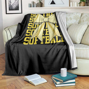 Softball Bow Throw Blanket Sister Sport Lovers Girls Team TS10 Print Your Wear