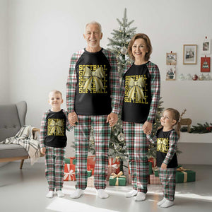 Softball Bow Plaid Pajama Set Sister Sport Lovers Girls Team TS10 Christmas Plaid Print Your Wear