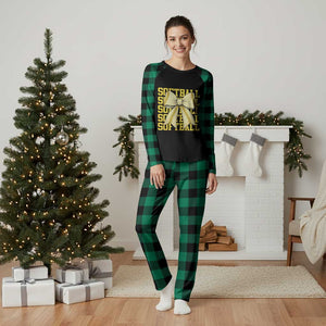 Softball Bow Plaid Pajama Set Sister Sport Lovers Girls Team TS10 Green Plaid Print Your Wear
