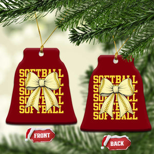 Softball Bow Ceramic Ornament Sister Sport Lovers Girls Team TS10 Print Your Wear