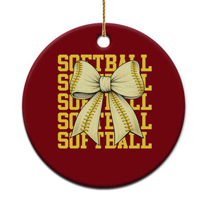 Softball Bow Ceramic Ornament Sister Sport Lovers Girls Team TS10 1pc Red Print Your Wear