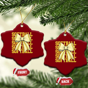 Softball Bow Ceramic Ornament Sister Sport Lovers Girls Team TS10 Print Your Wear