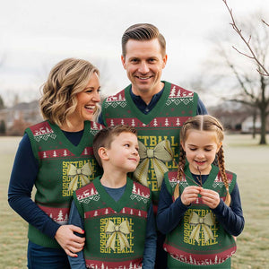 Softball Bow V-Neck Knit Sweater Vest Sister Sport Lovers Girls Team TS10 Red Green Print Your Wear