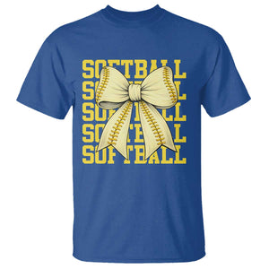 Softball Bow T Shirt Sister Sport Lovers Girls Team TS10 Royal Blue Print Your Wear