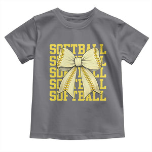 Softball Bow Toddler T Shirt Sister Sport Lovers Girls Team TS10 Charcoal Print Your Wear