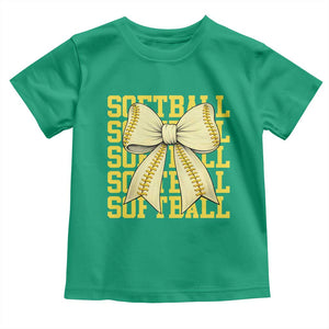 Softball Bow Toddler T Shirt Sister Sport Lovers Girls Team TS10 Irish Green Print Your Wear