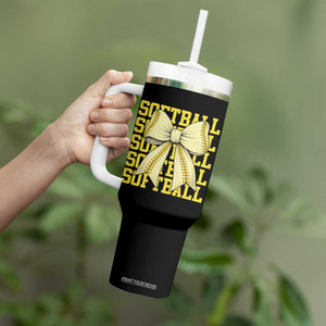 Softball Bow Tumbler With Handle Sister Sport Lovers Girls Team TS10 Print Your Wear