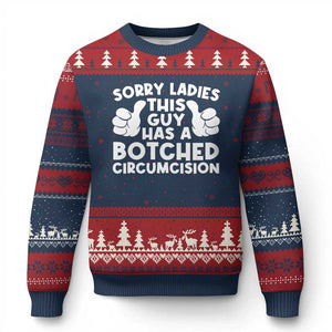 Inappropriate Adult Ugly Christmas Sweater This Guy Botched Funny Cringe Offensive Humor Men TS10 Navy Red Print Your Wear