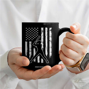Vintage Patriotic Softball Coffee Mug Girls Baseball Softball Player American Flag TS10 Print Your Wear