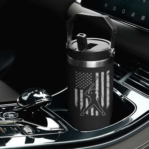 Vintage Patriotic Softball Flip Straw Tumbler Girls Baseball Softball Player American Flag TS10 Print Your Wear